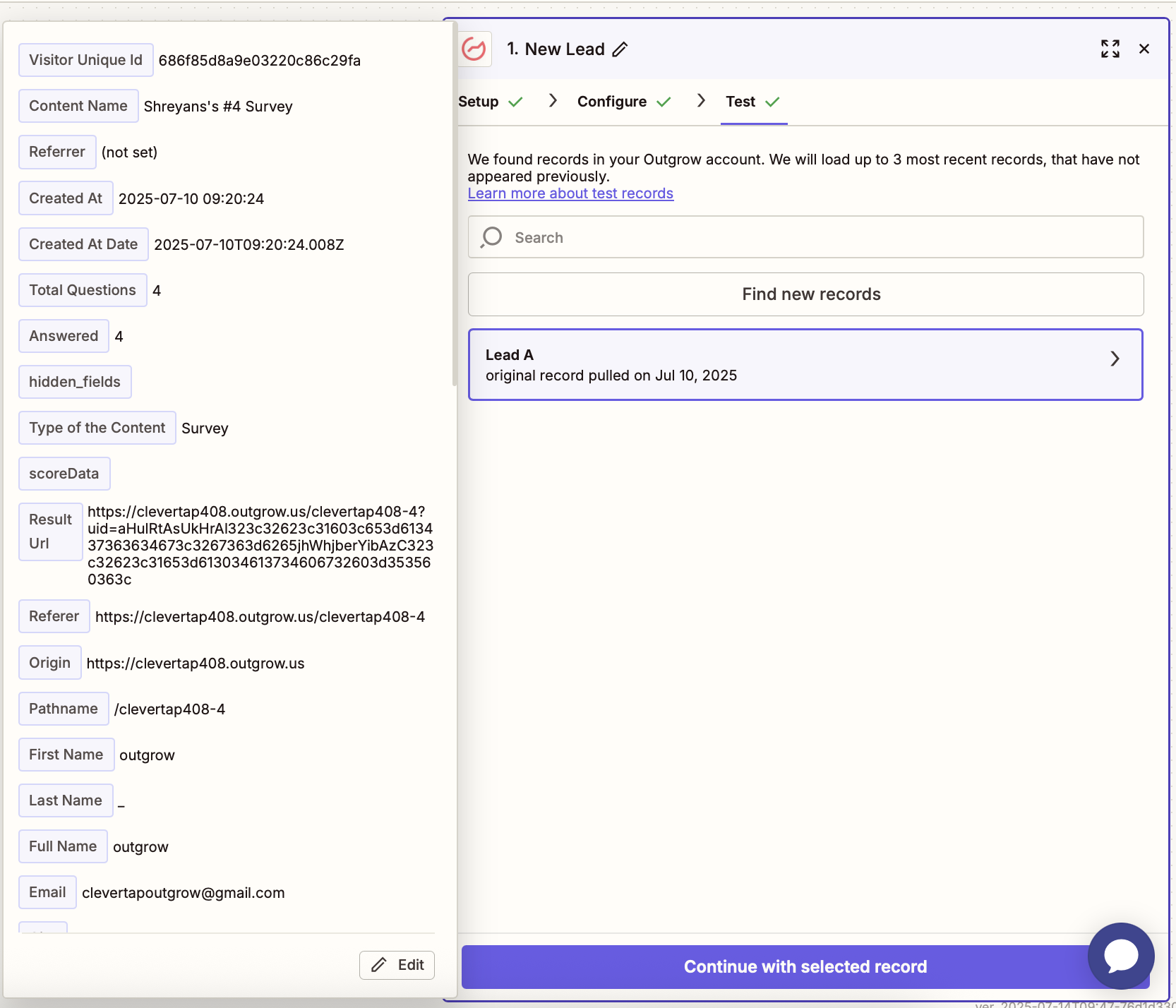 Details of Pulled Records