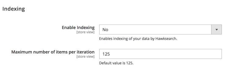 Indexing Settings