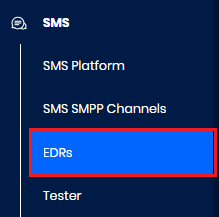 Screenshot of the **SMS** > **EDRs** tab