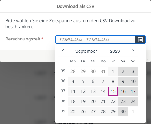 Auswahl eines bestimmten Tages