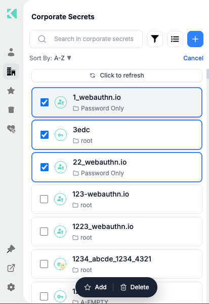 Multi-select with the bulk action bar