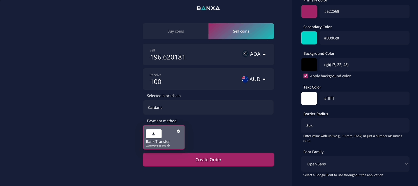 font family selection