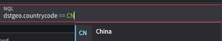  Example: dstgeo.countrycode valid values and meaning