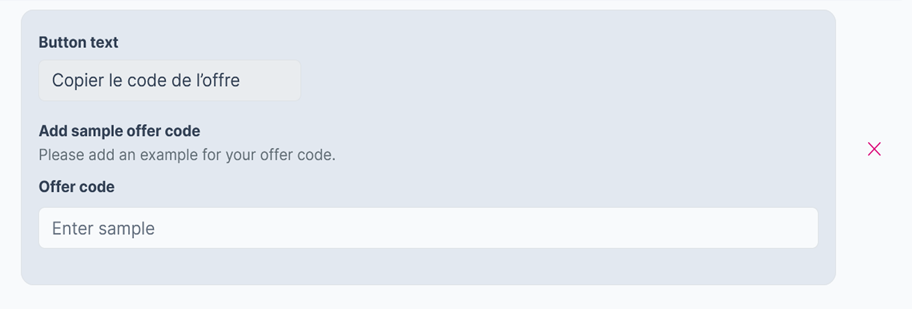 Figure 52: The call to action (copy offer code) button.