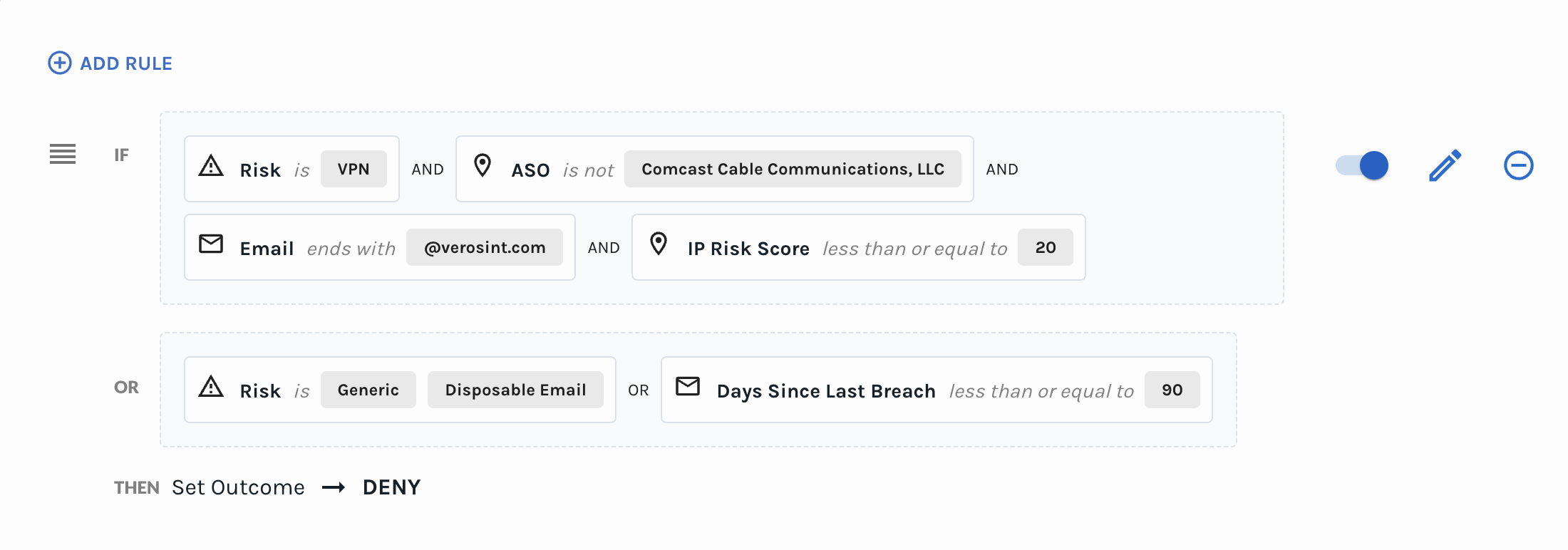 Create complex rules with intuitive OR logic and filter grouping