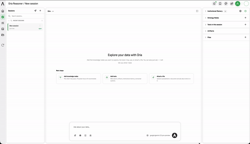 Screenshot: Institutional memory settings dialog
