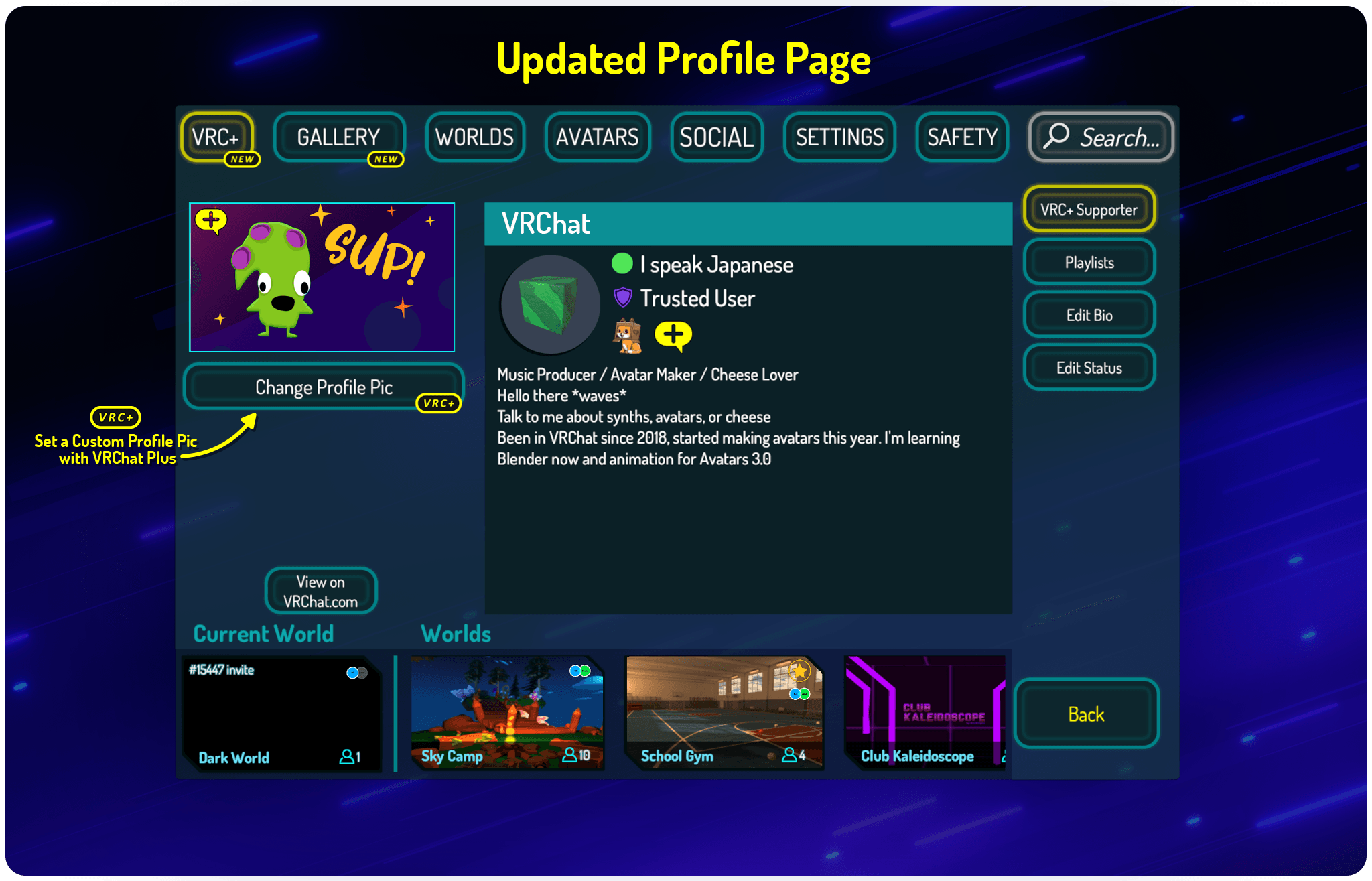 The new user profile!