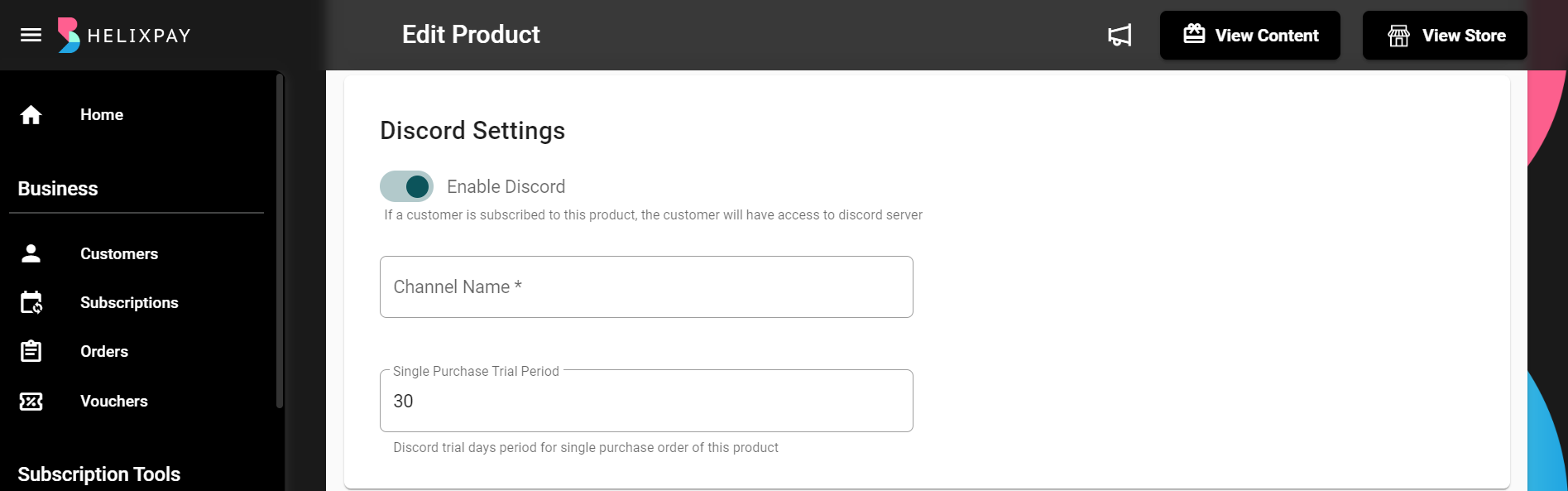 Set the number of days the customers can access Discord if they only purchase single order.