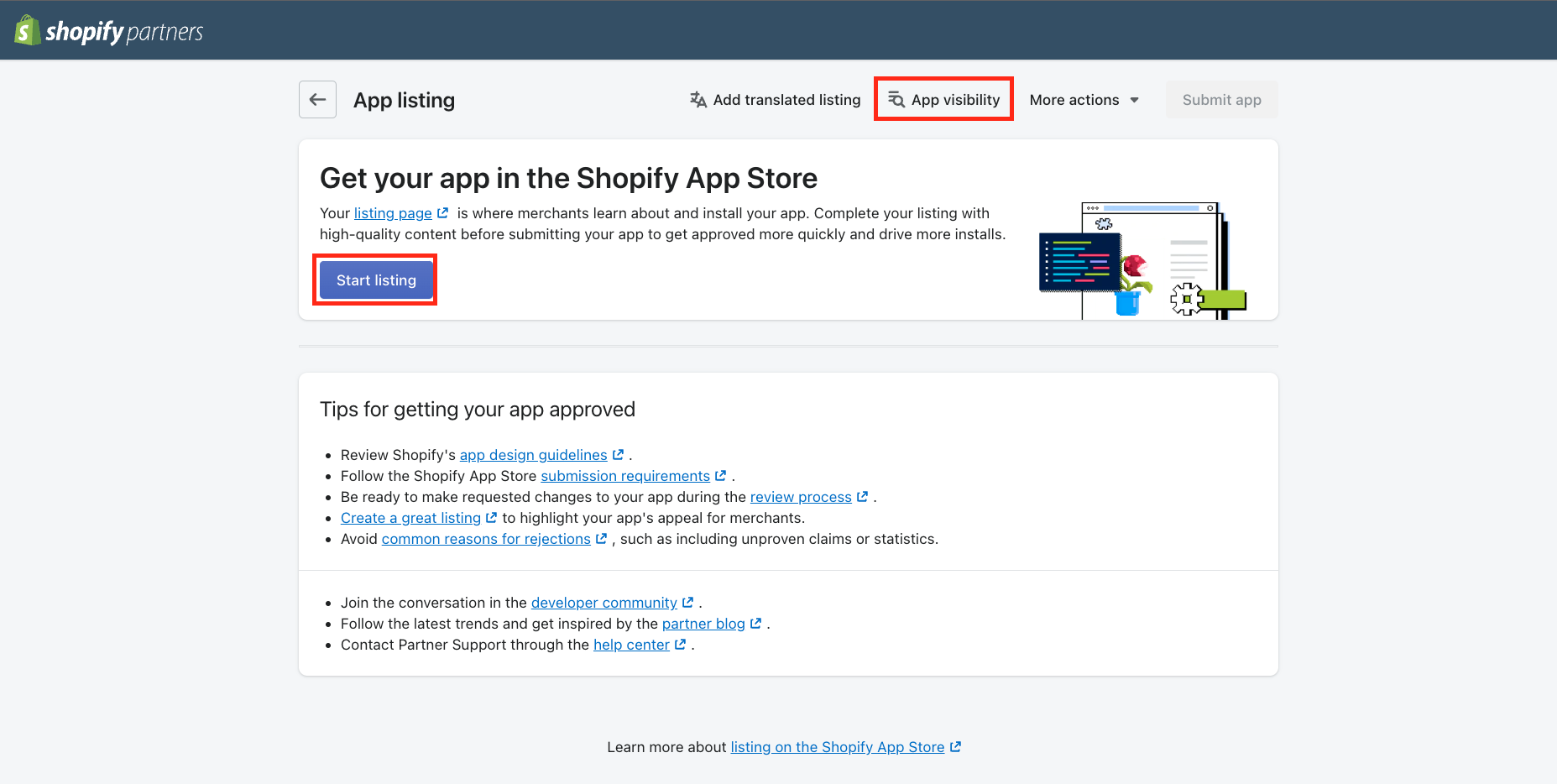 Shopify Partners - App Listing Page. Click to Expand