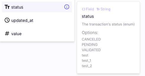 Display of known values when using an enumerated field in the rule engine