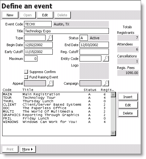 Define an event window.