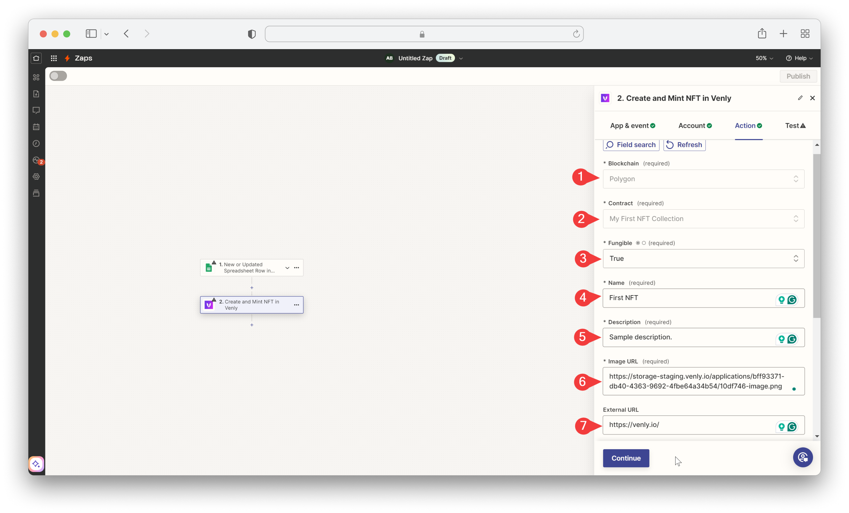 Adding NFT properties