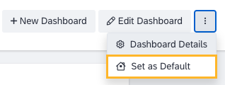 Setting a Dashboard as Default