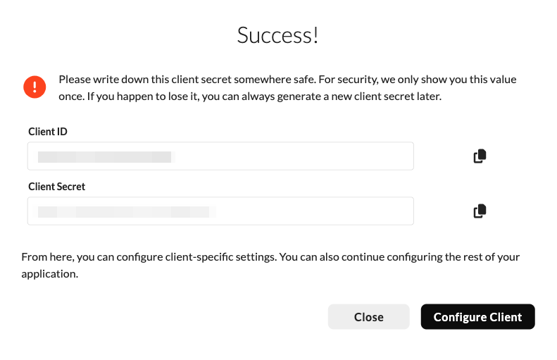 Client ID and Secret