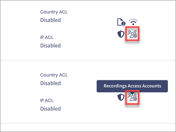 Screenshot of the Recording Access Accounts button