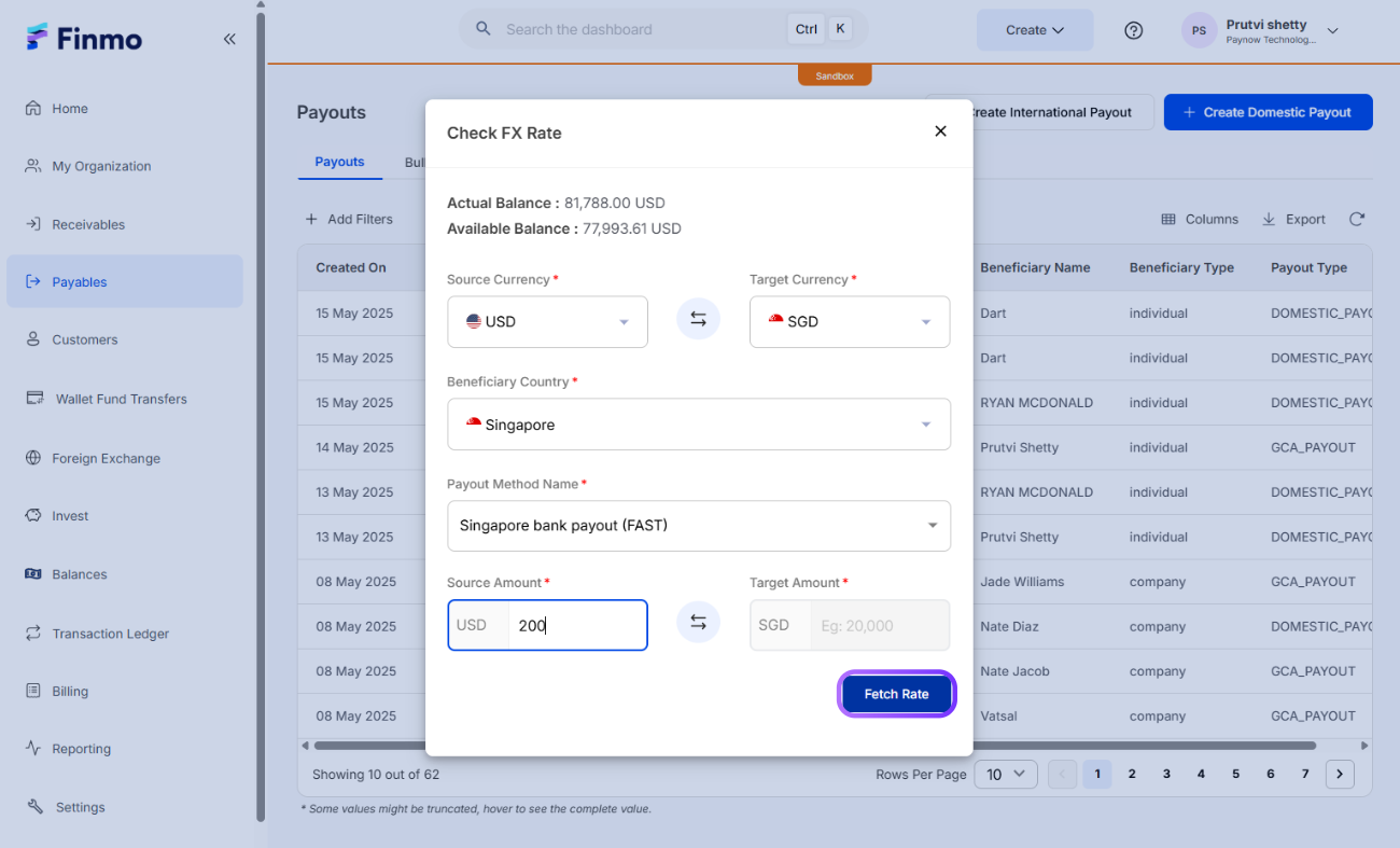 Fetch FX Rates