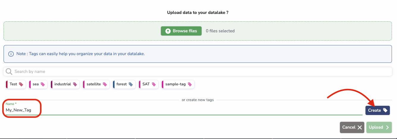 Creating a DataTag during data import