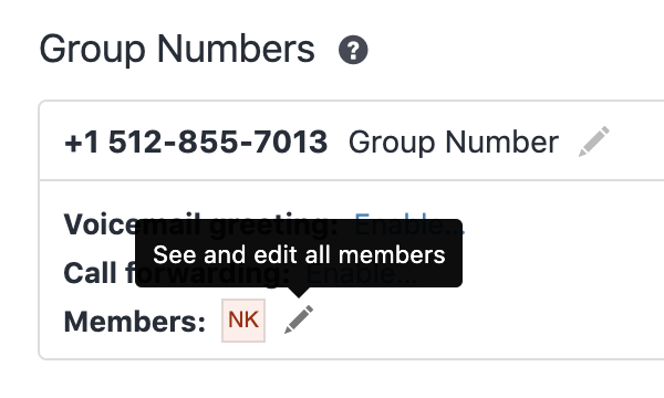 Adding or Removing a User in a Group Number