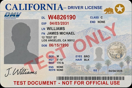 us-drivers-license-front-test.jpg Expected: authentic · Image: front