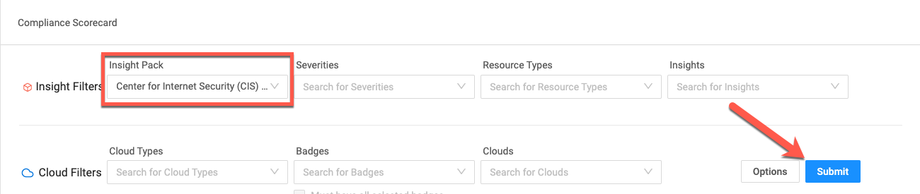 compliance-scorecard-option-filter.png Options Available for Filtering/Scoping