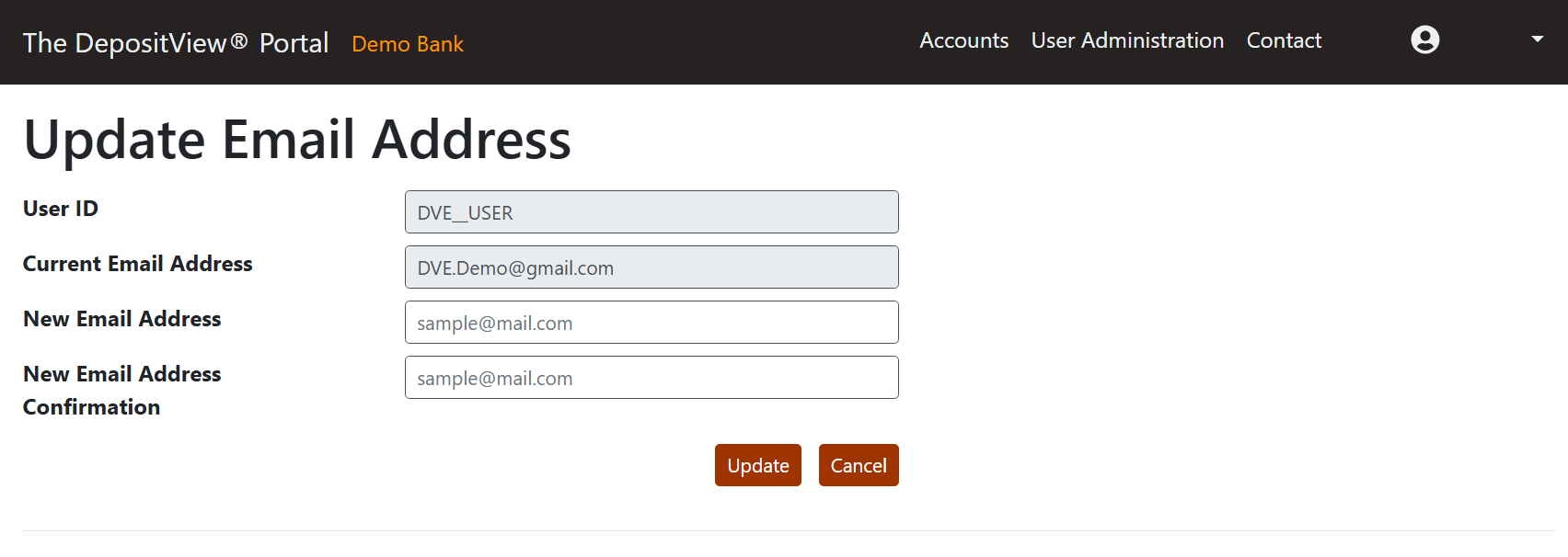 Update Email Address