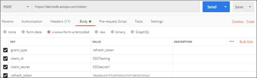 Ensuring the content type is set to application/x-www-form-urlencoded