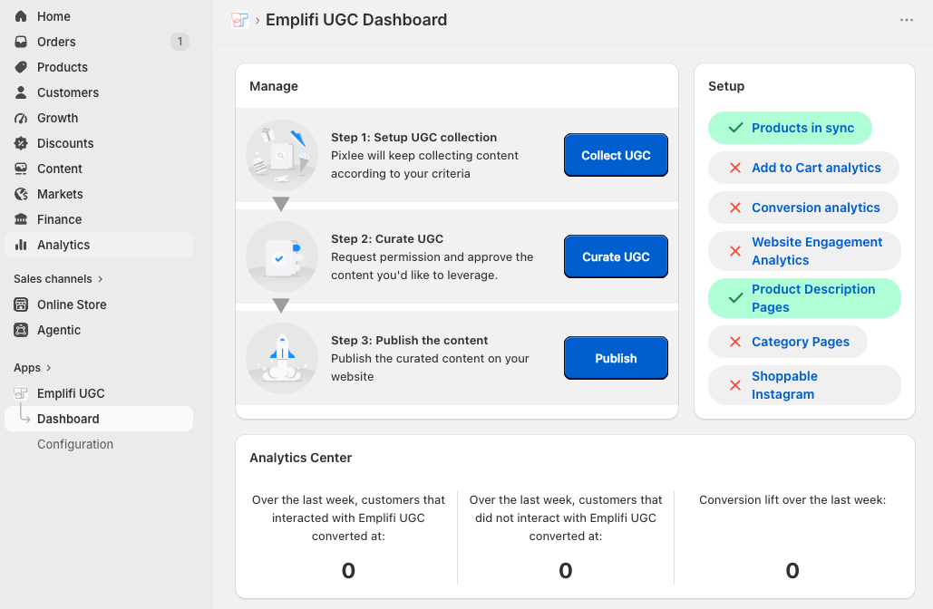 App Dashboard page