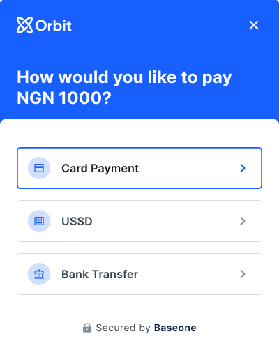 Payment method options