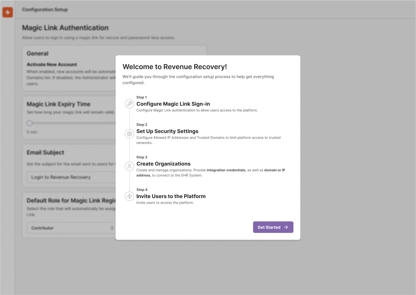 Cloud Welcome Screen