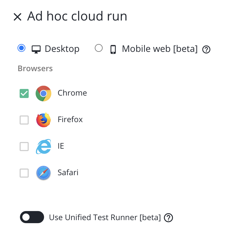 Use the Unified test runner for ad hoc cloud runs