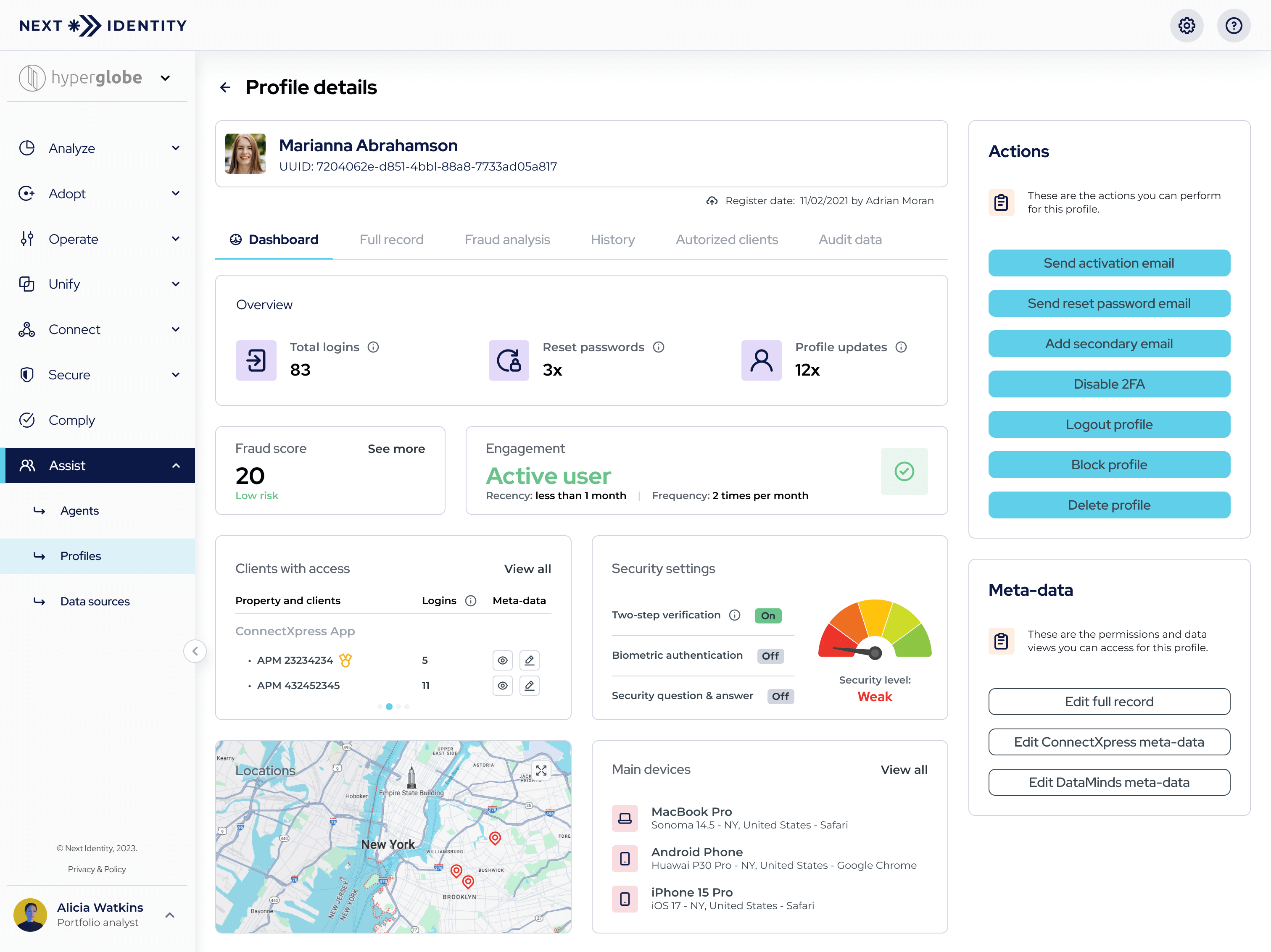 Next Identity Assist - Profile Details