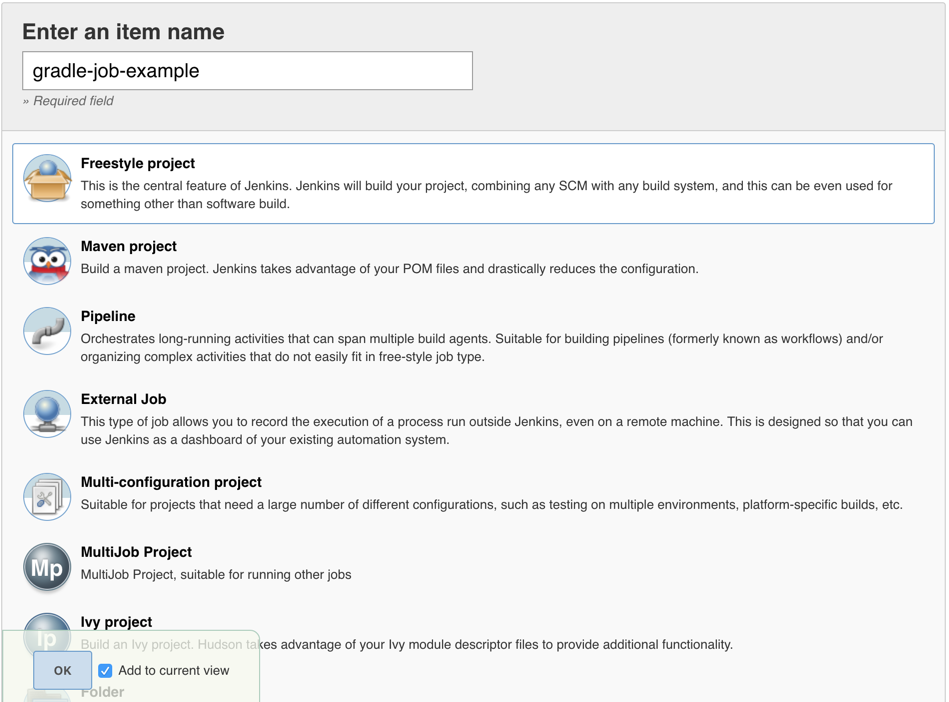 create a gradle job.png