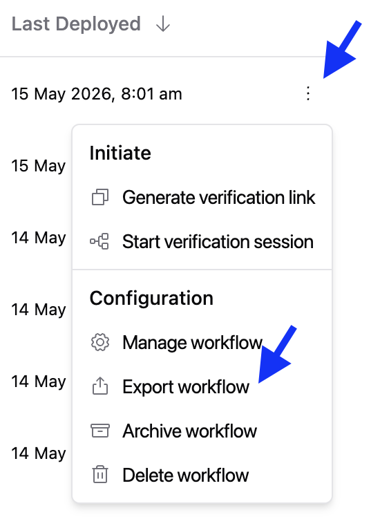 Export and Import workflow