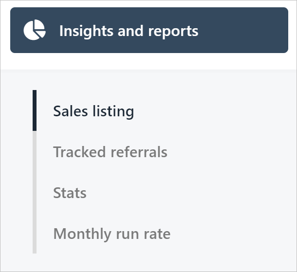 Locate Insights and reports heading