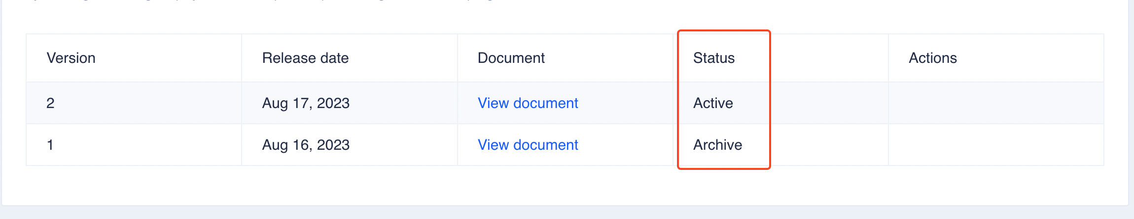 Active and Archived versions of the affidavit