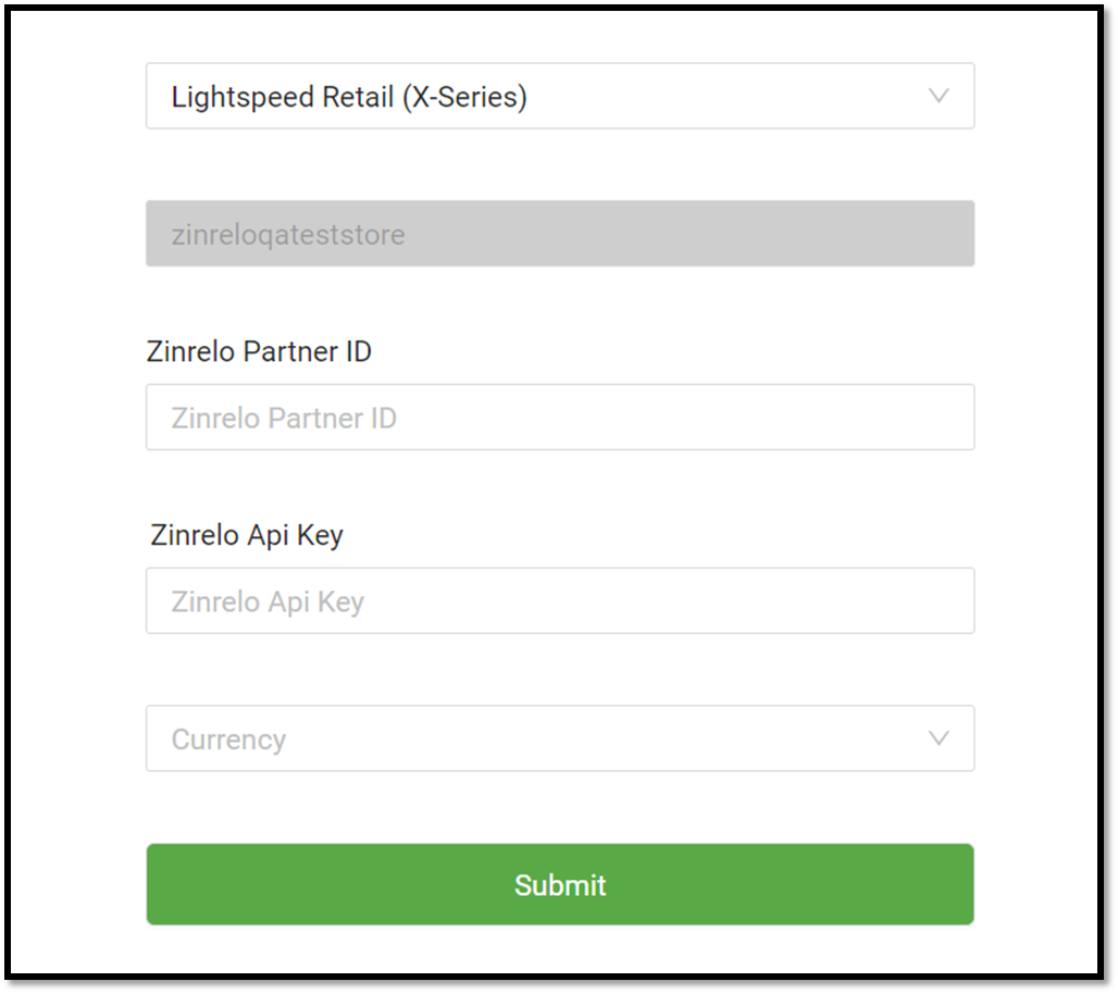 enter partner id and api key