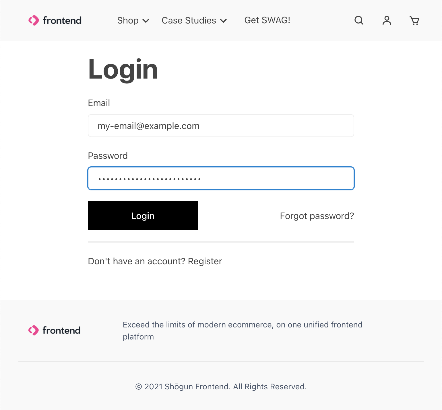 Login page example