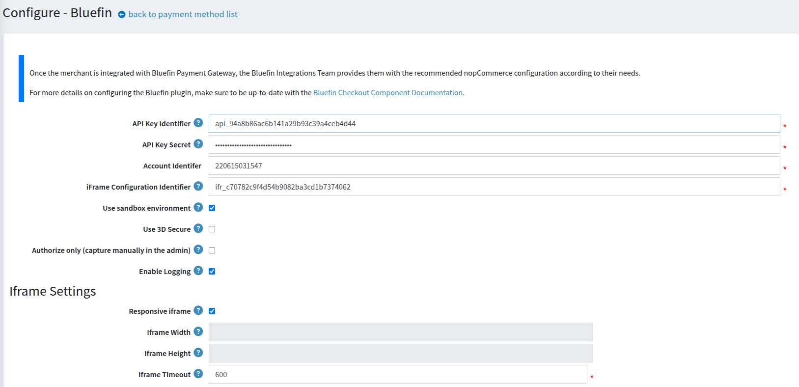 Configure Bluefin Payment