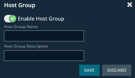 Settings for adding a host group