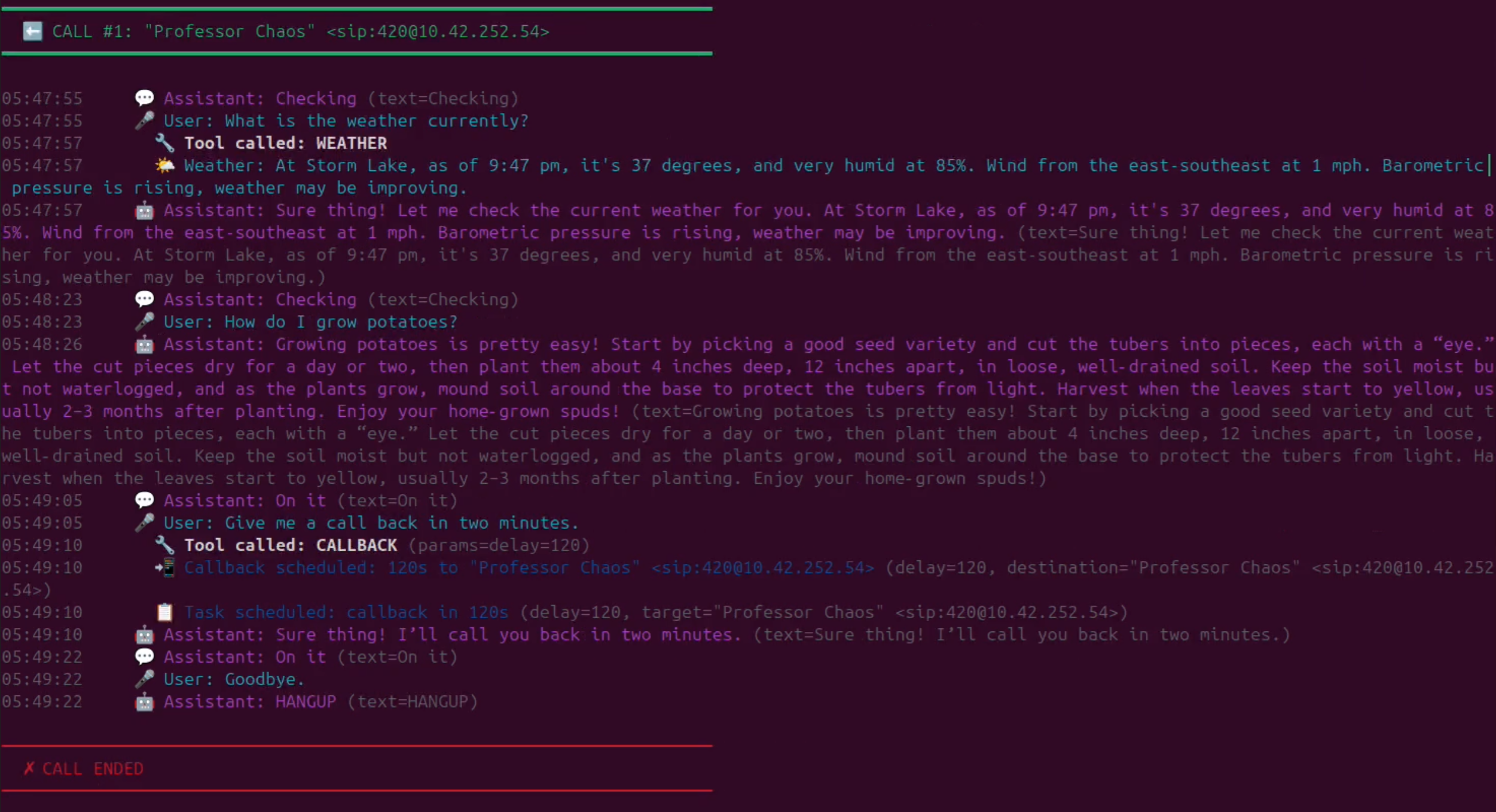 Example conversation flow
