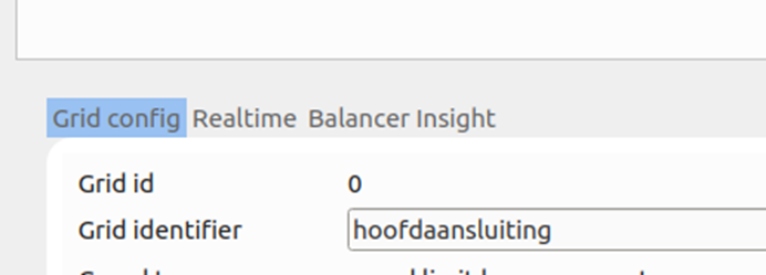 Grid configuration with Grid Identifier field