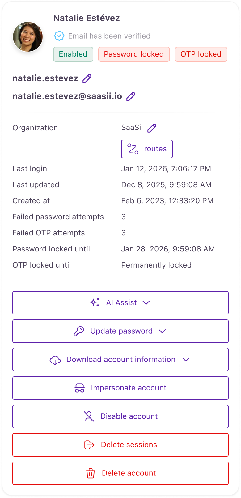 Account overview panel