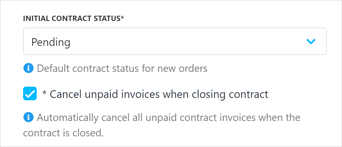 Manage closed contracts