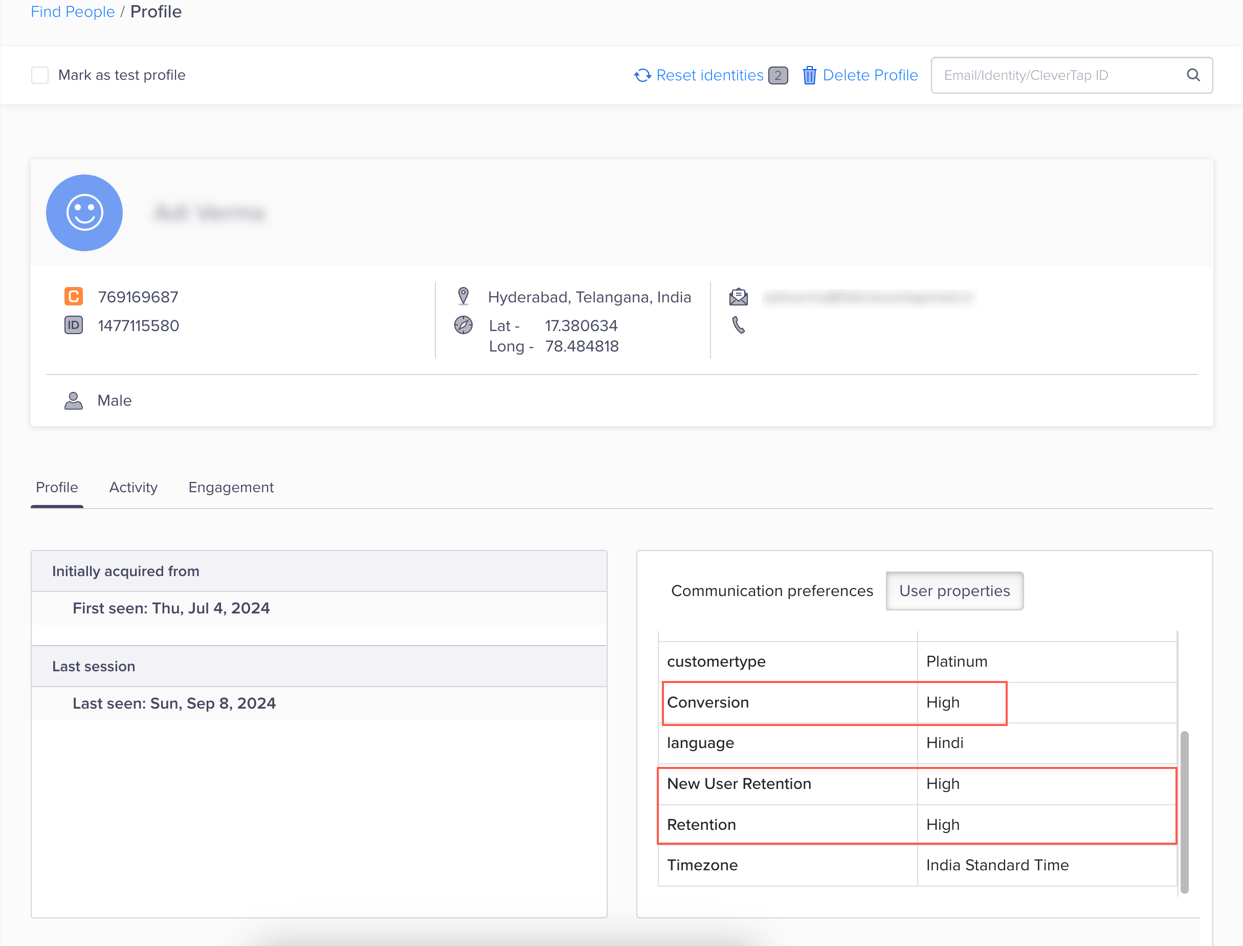 Custom User Property to Denote Likelihood of User