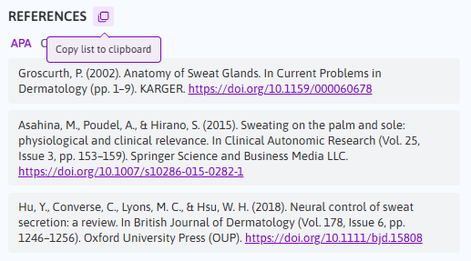 The clipboard icon appears next to the References title.