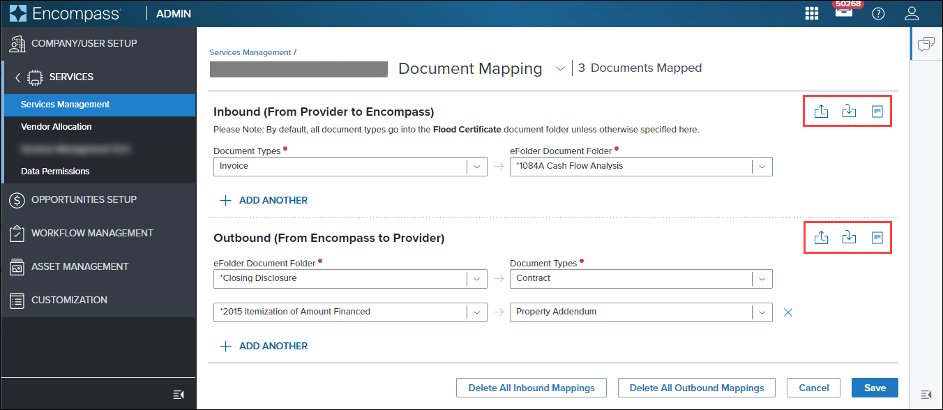 Document Mapping: New icons