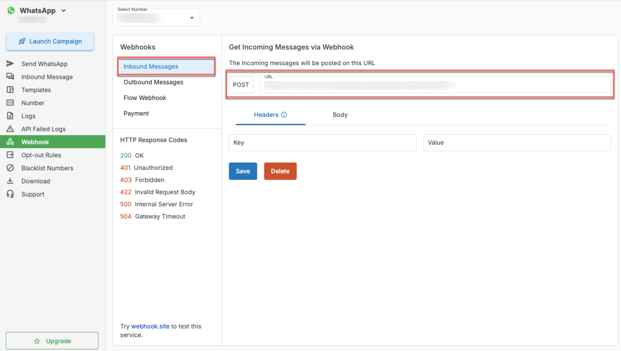 Configure Inbound Message Callback in MSG91