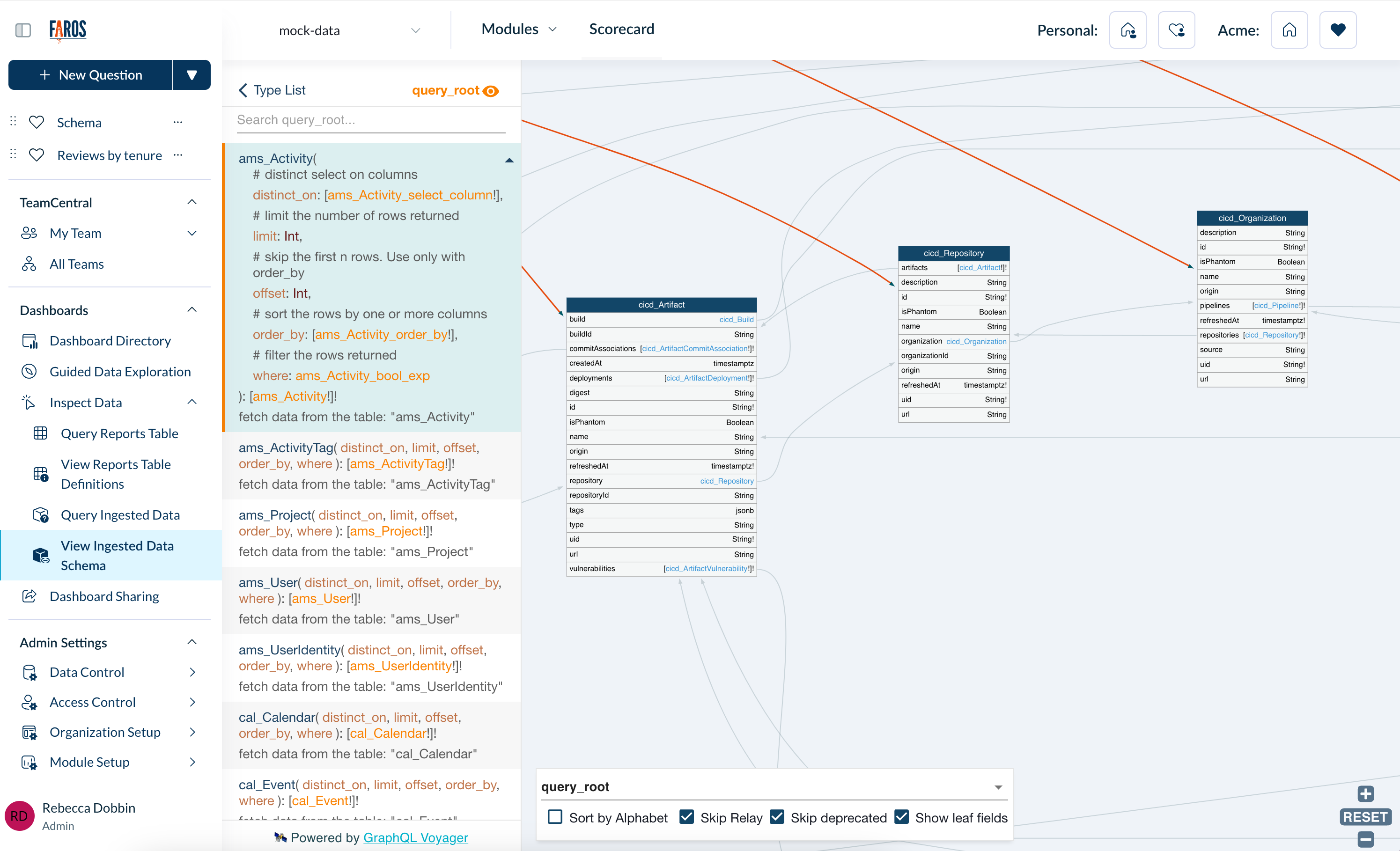 View Ingested Data Schema