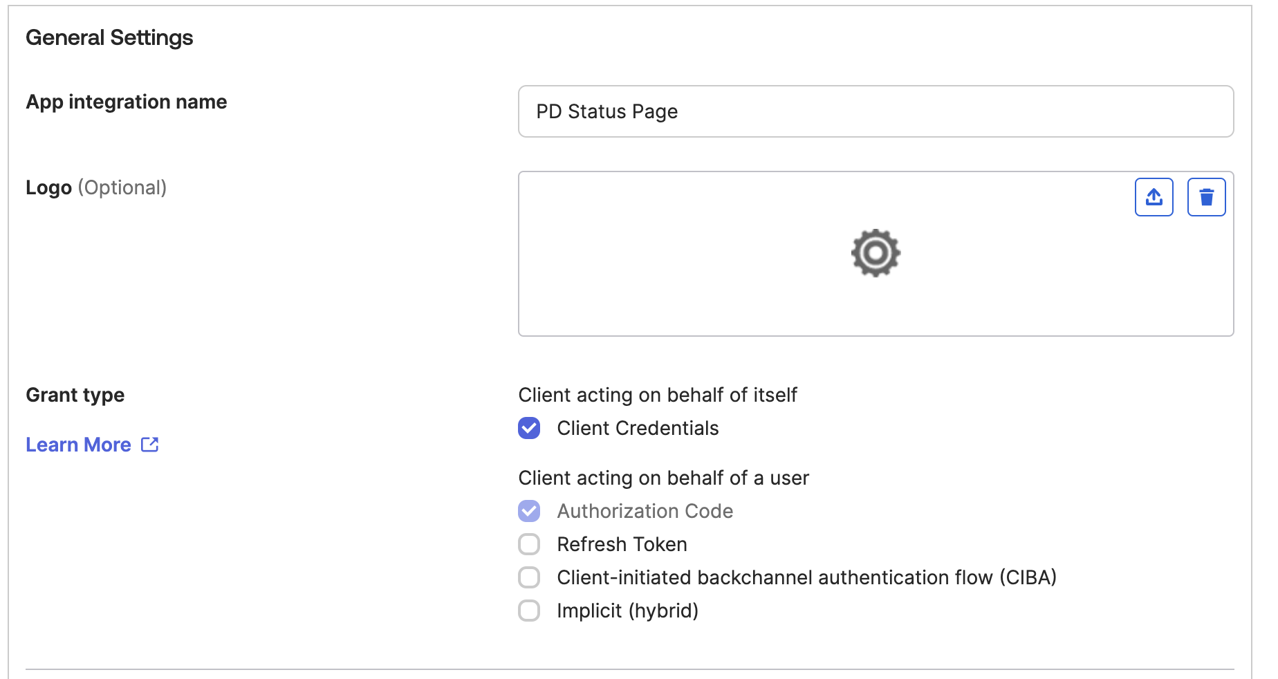 General settings