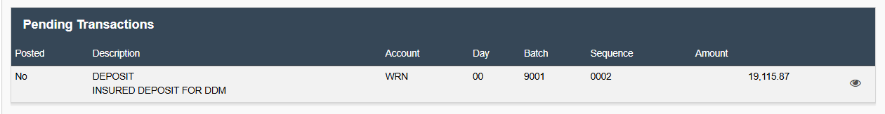 Pending Transactions